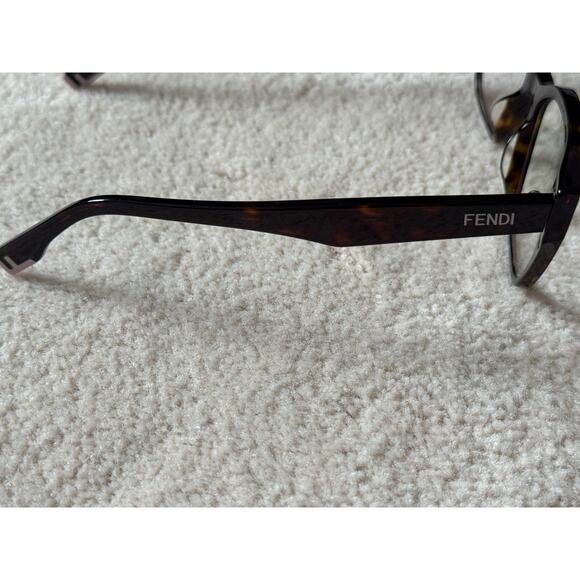 FENDI Way FE50001l 052 Havana Color Geometric Frame with Prescription Lens - Picture 13 of 16
